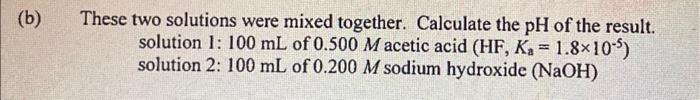 calculate the molarity of two mixed solutions