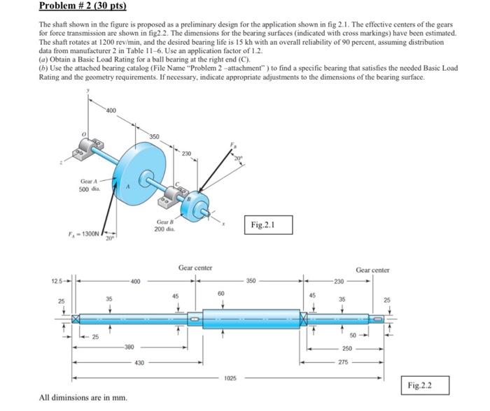 Solved Problem #2 (30 pts) The shaft shown in the figure is | Chegg.com