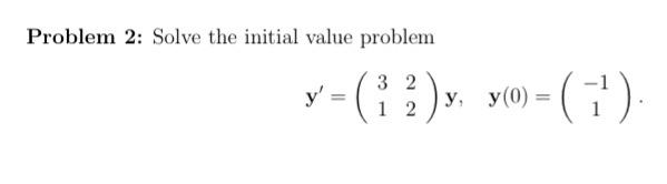Solved Problem 2: Solve the initial value problem | Chegg.com