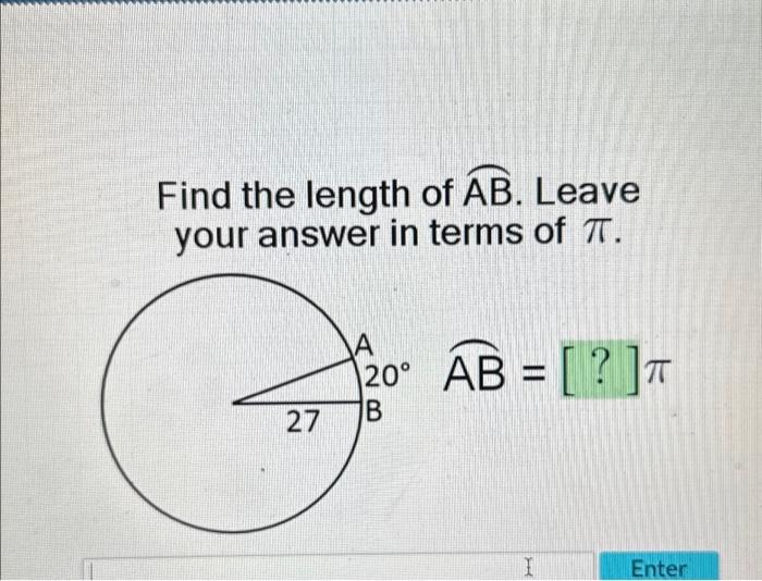 Solved Find the length of AB. Leave your answer in terms of | Chegg.com