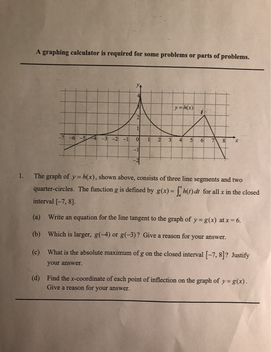 Solved A graphing calculator is required for some problems | Chegg.com