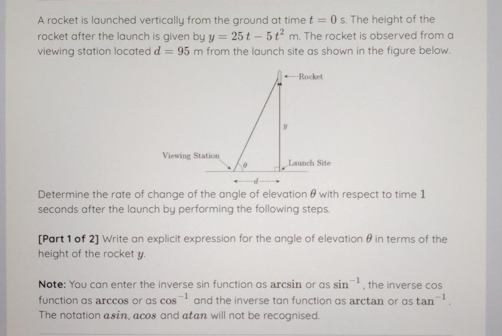 Solved A rocket is launched vertically from the ground at | Chegg.com