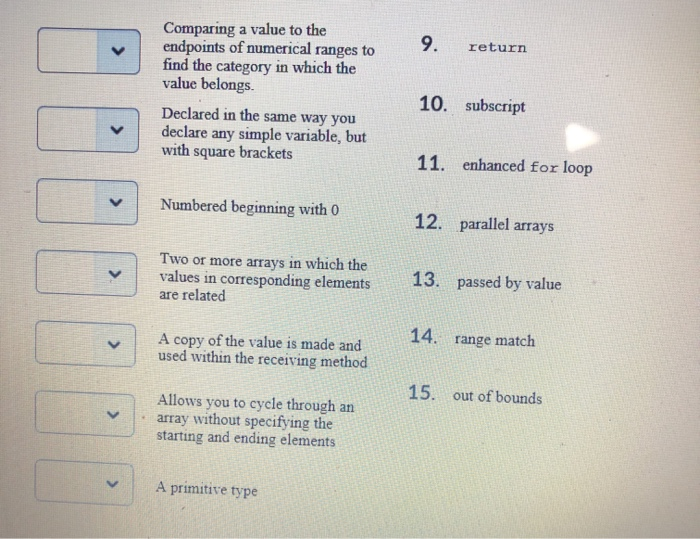 Solved An array field Represent computer memory addresses 1.