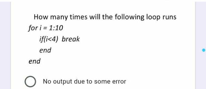 Solved How many times will the following loop runs for i = | Chegg.com