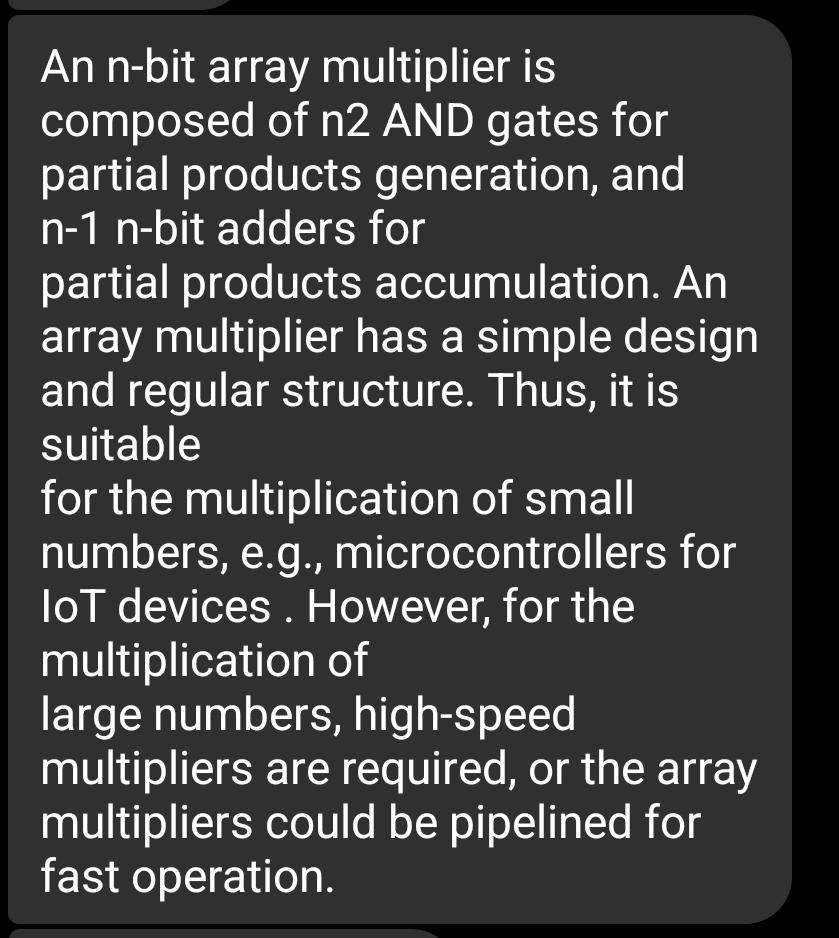 Solved An n-bit array multiplier is composed of n2 AND | Chegg.com