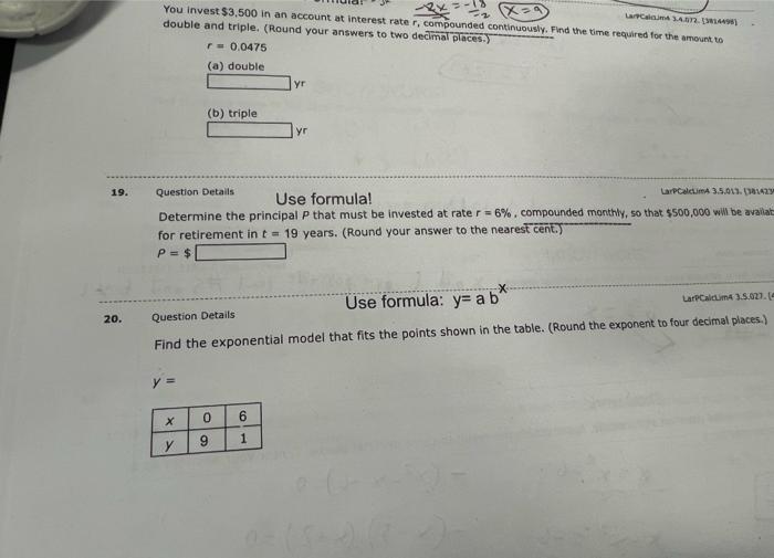 You invest $3,500 in an account at interest rate r, | Chegg.com