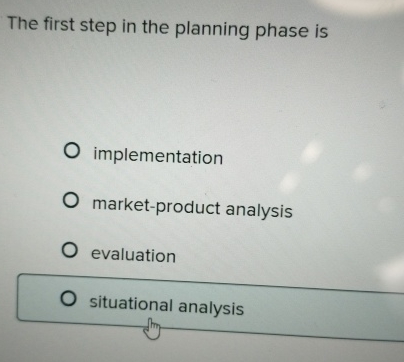 Solved The first step in the planning phase | Chegg.com