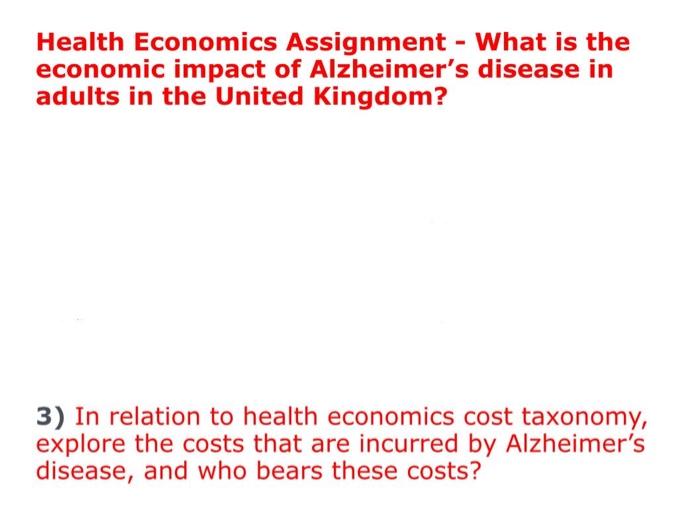 Solved Health Economics Assignment - What Is The Economic | Chegg.com