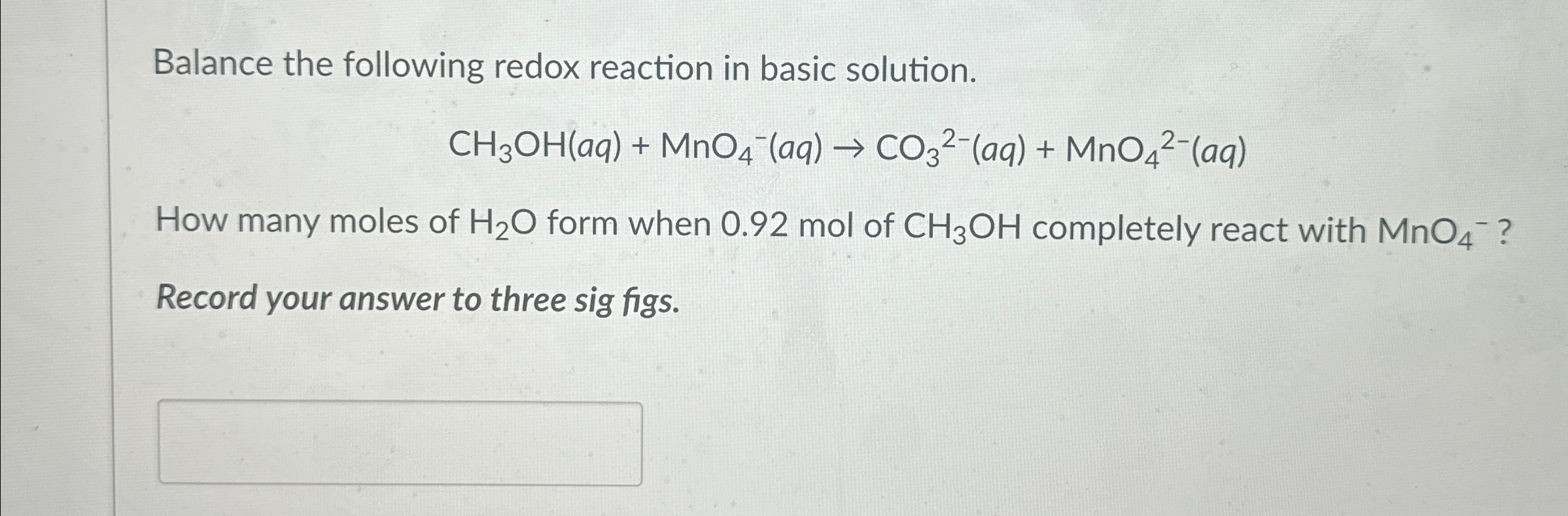 [Solved]: Balance The Following Redox Reaction In Basic Solu