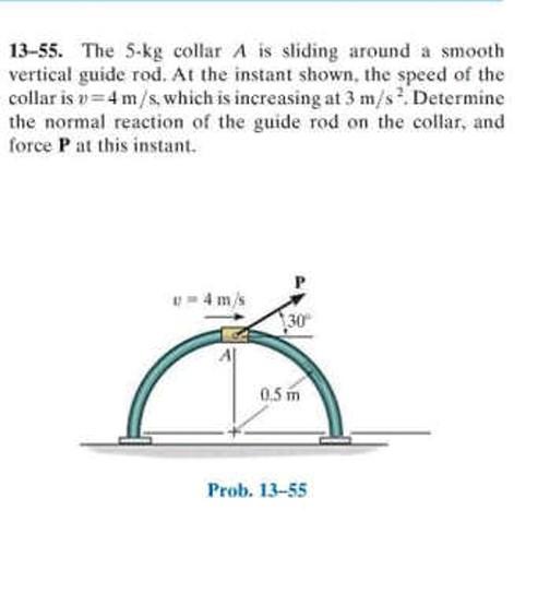 Solved 13-55. The 5-kg Collar A Is Sliding Around A Smooth 