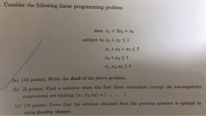 Solved - Consider the following linear programming problem. | Chegg.com
