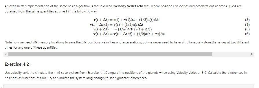 Verlet Algorithm In molecular dynamics, the most | Chegg.com
