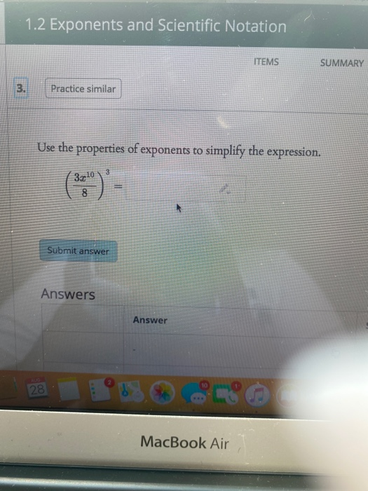 exponents and scientific notation homework 4