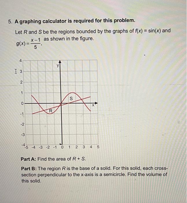 Solved 5. A graphing calculator is required for this | Chegg.com