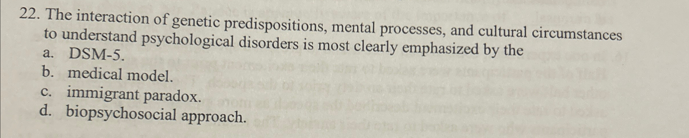 Solved The Interaction Of Genetic Predispositions, Mental | Chegg.com