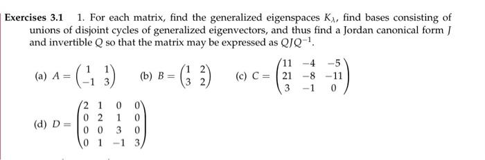 Solved Exercises 3.1 1. For Each Matrix, Find The 