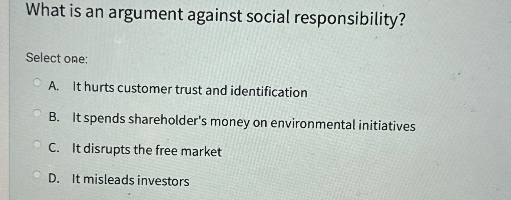 Solved What is an argument against social | Chegg.com