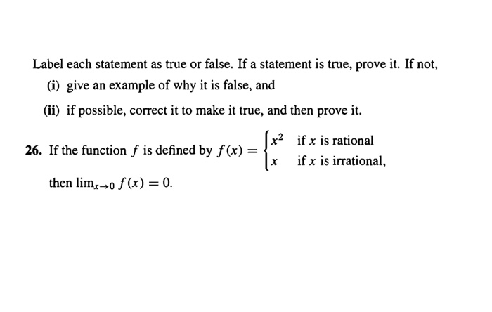 Solved Label each statement as true or false. If a statement | Chegg.com