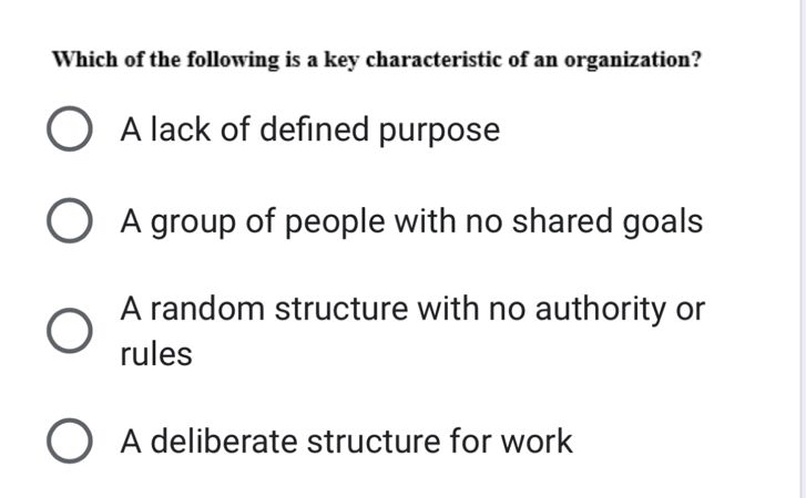 Solved Which of the following is a key characteristic of an | Chegg.com