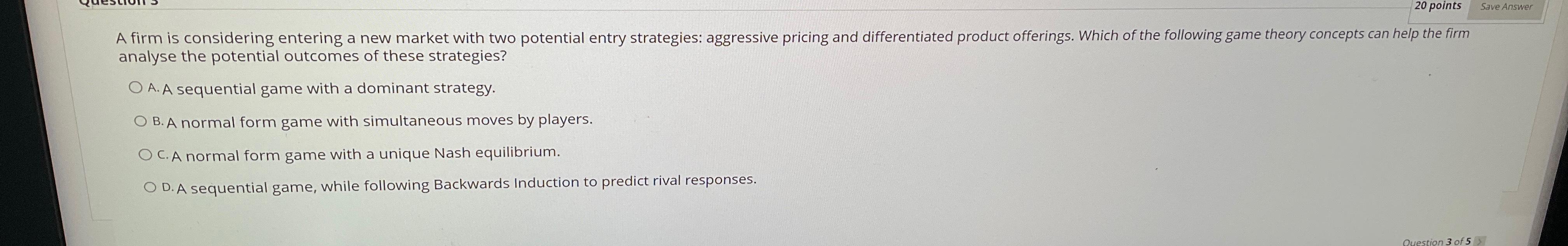 Solved analyse the potential outcomes of these strategies?A. | Chegg.com