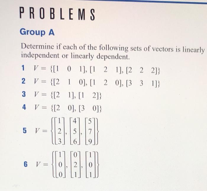 Solved PROBLEMS Group A Determine if each of the following | Chegg.com