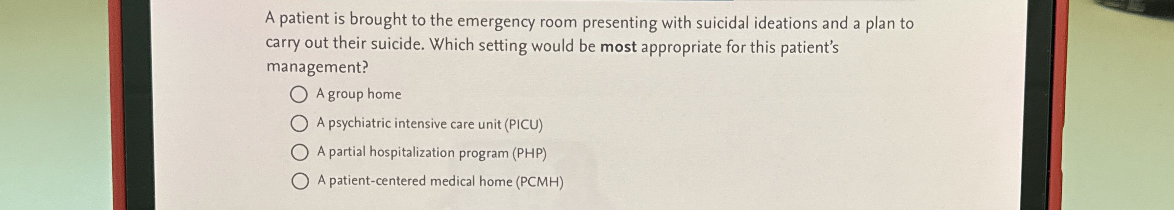 Solved A patient is brought to the emergency room presenting | Chegg.com