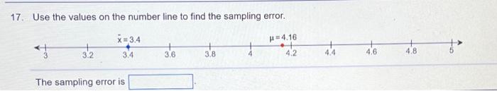 Solved 17. Use the values on the number line to find the | Chegg.com