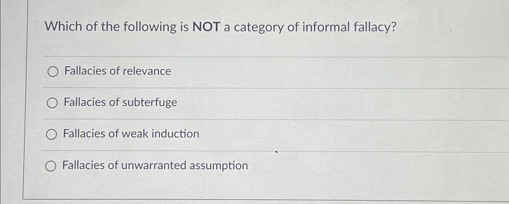 Solved Which of the following is NOT a category of informal | Chegg.com