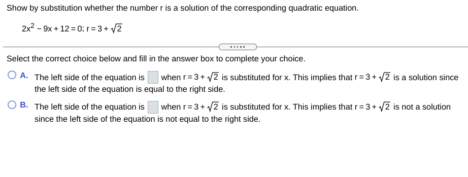 Solved Show by substitution whether the number r is a | Chegg.com
