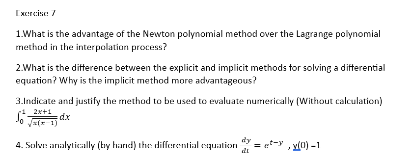 Solved Exercise 71.What is the advantage of the Newton | Chegg.com