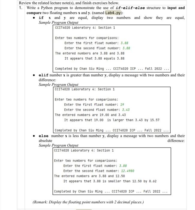Solved Revicw the related lecture note(s), and finish | Chegg.com