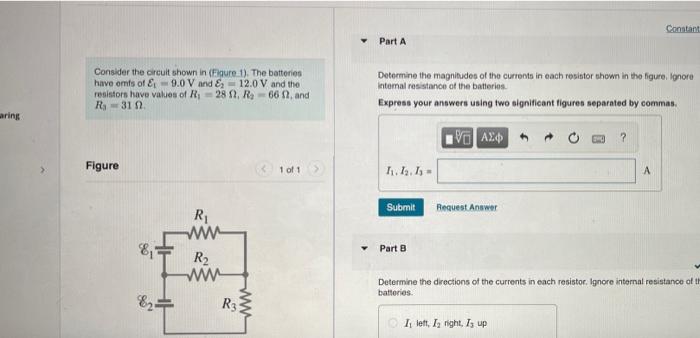 Solved Constant Part A Consider the circuit shown in Figure | Chegg.com
