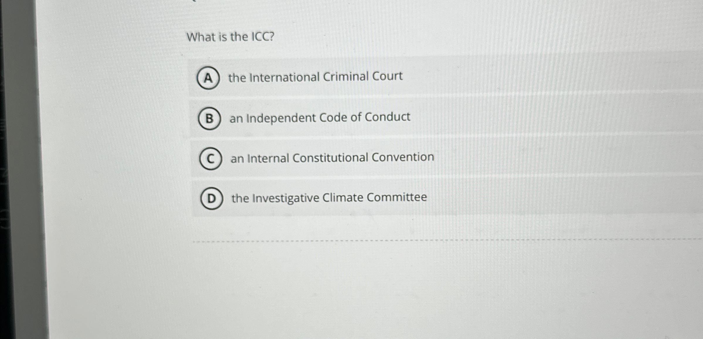 Solved What is the ICC?the International Criminal Courtan | Chegg.com