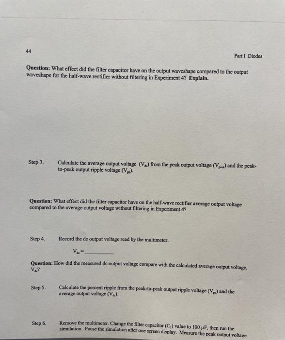 EXPERIMENT Name Date 7. Rectifier Filters Objectives