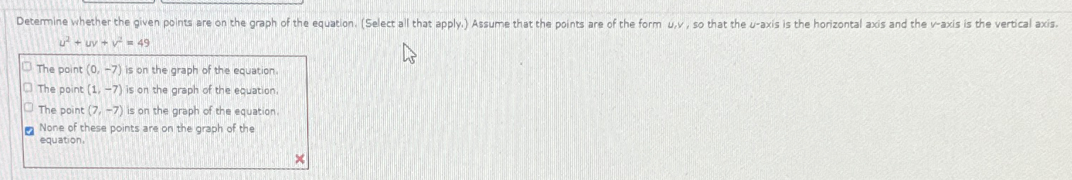 Solved Determine whether the given points are on the graph | Chegg.com