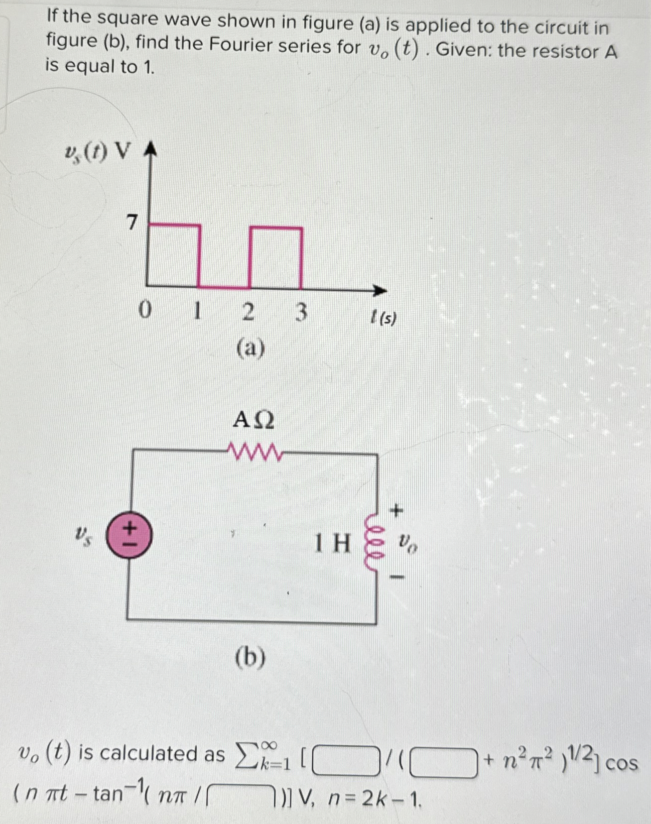 Solved If the square wave shown in figure (a) ﻿is applied to | Chegg.com