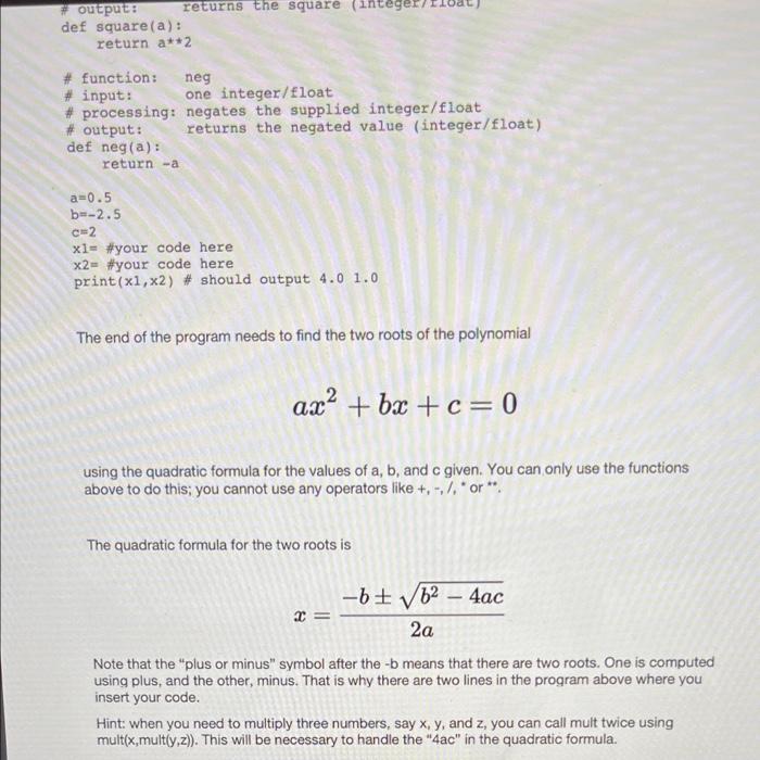 Solved # function: sum # input: two integers/floats # | Chegg.com