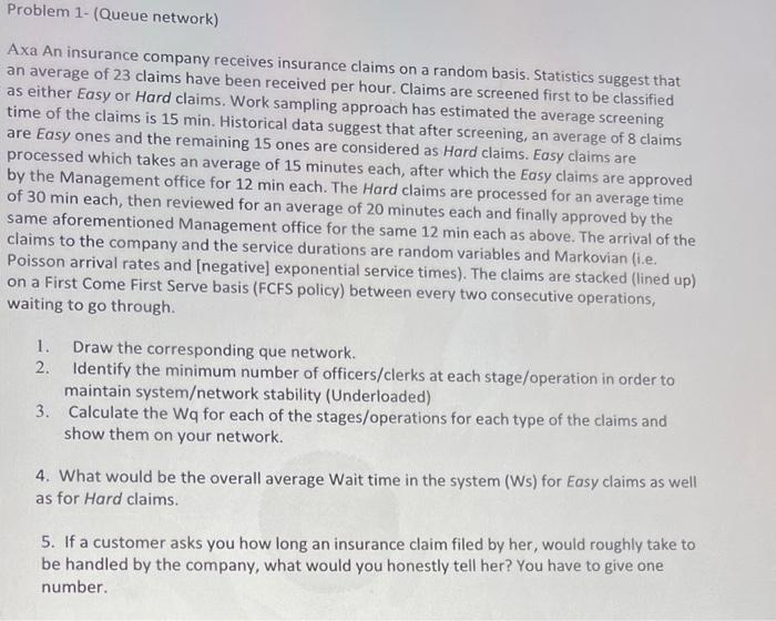 Consider queue/line of claims that is formed in the | Chegg.com