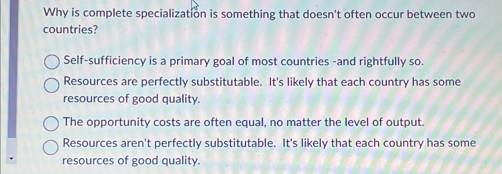 Solved Why is complete specialization is something that | Chegg.com