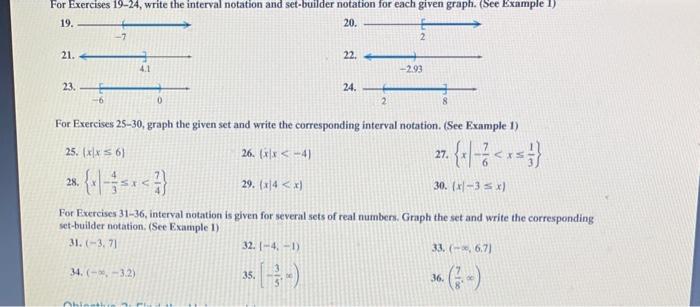 Solved For Exercises 19 24 Write The Interval Notation And Chegg Com   Image