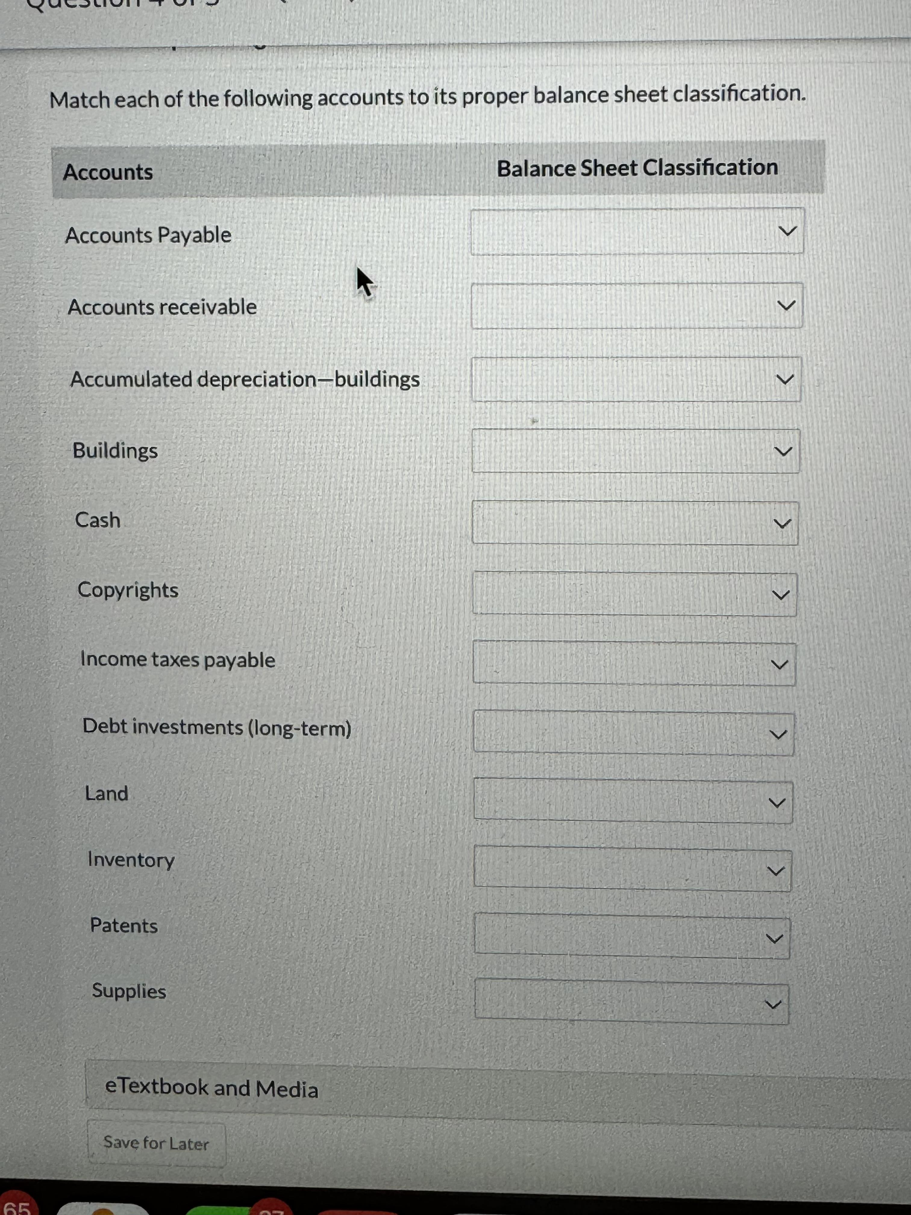 which of the following group of accounts appears on the balance sheet