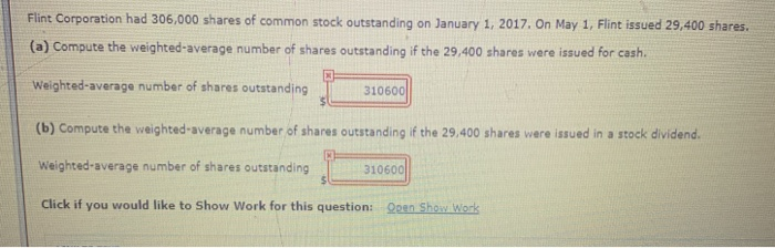 Stock Dividend Weighted Average Number Of Shares