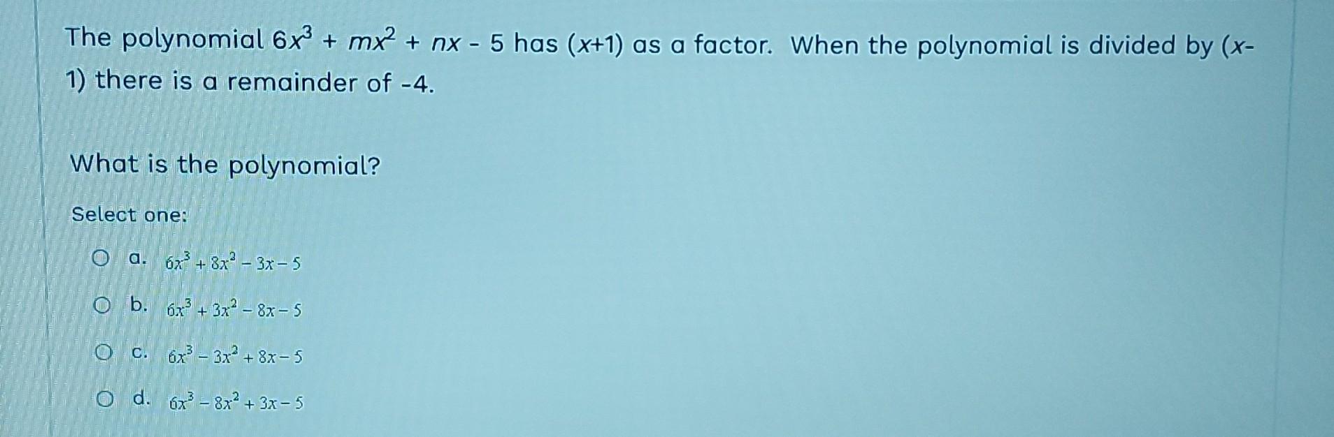 x 1 )( x2 5x 6 factor each polynomial