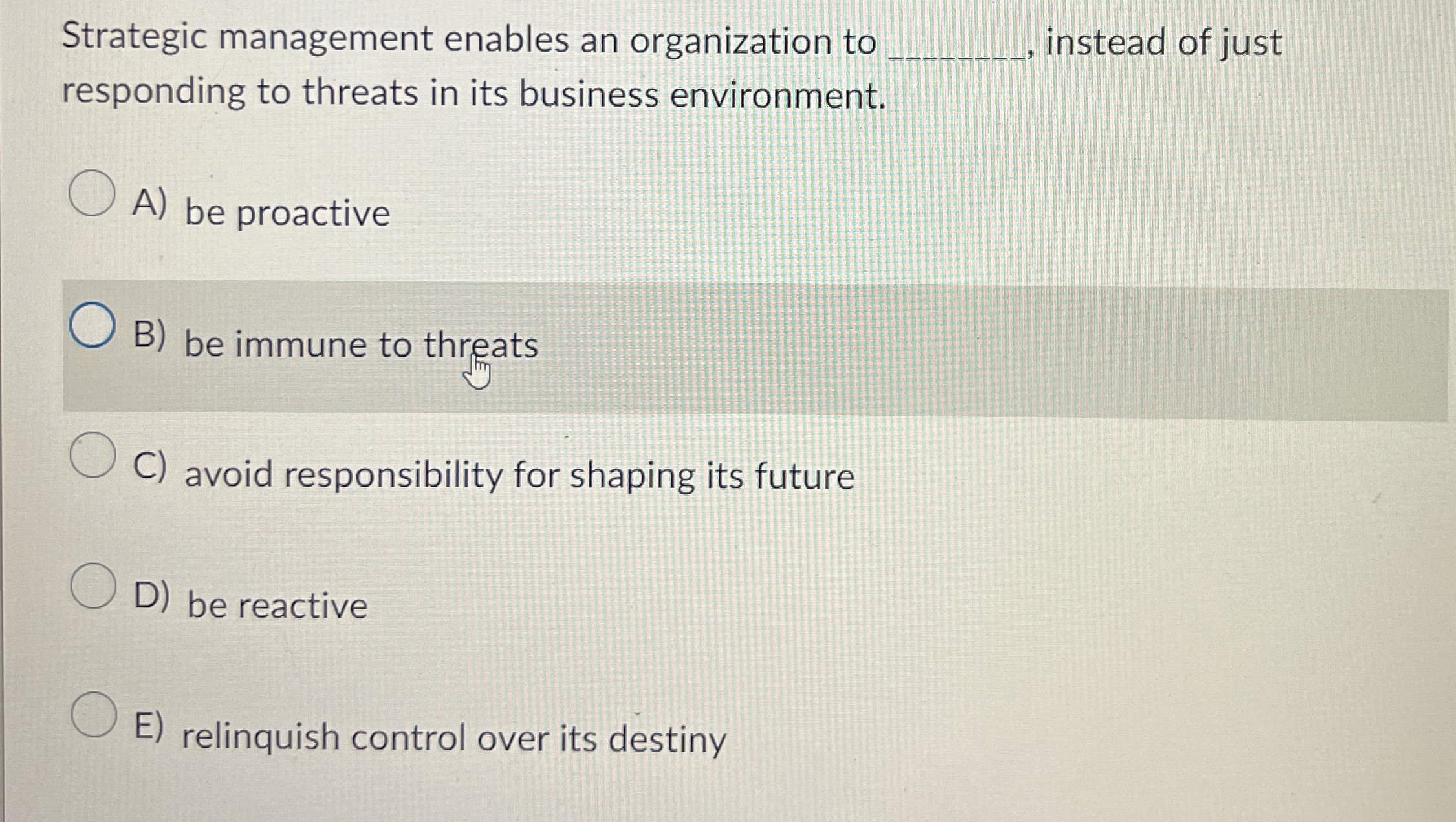 Solved Strategic management enables an organization to | Chegg.com