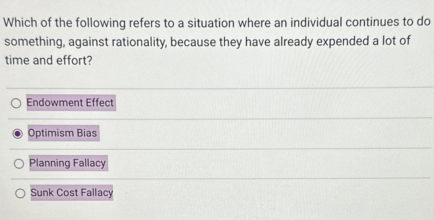 Solved Which of the following refers to a situation where an | Chegg.com