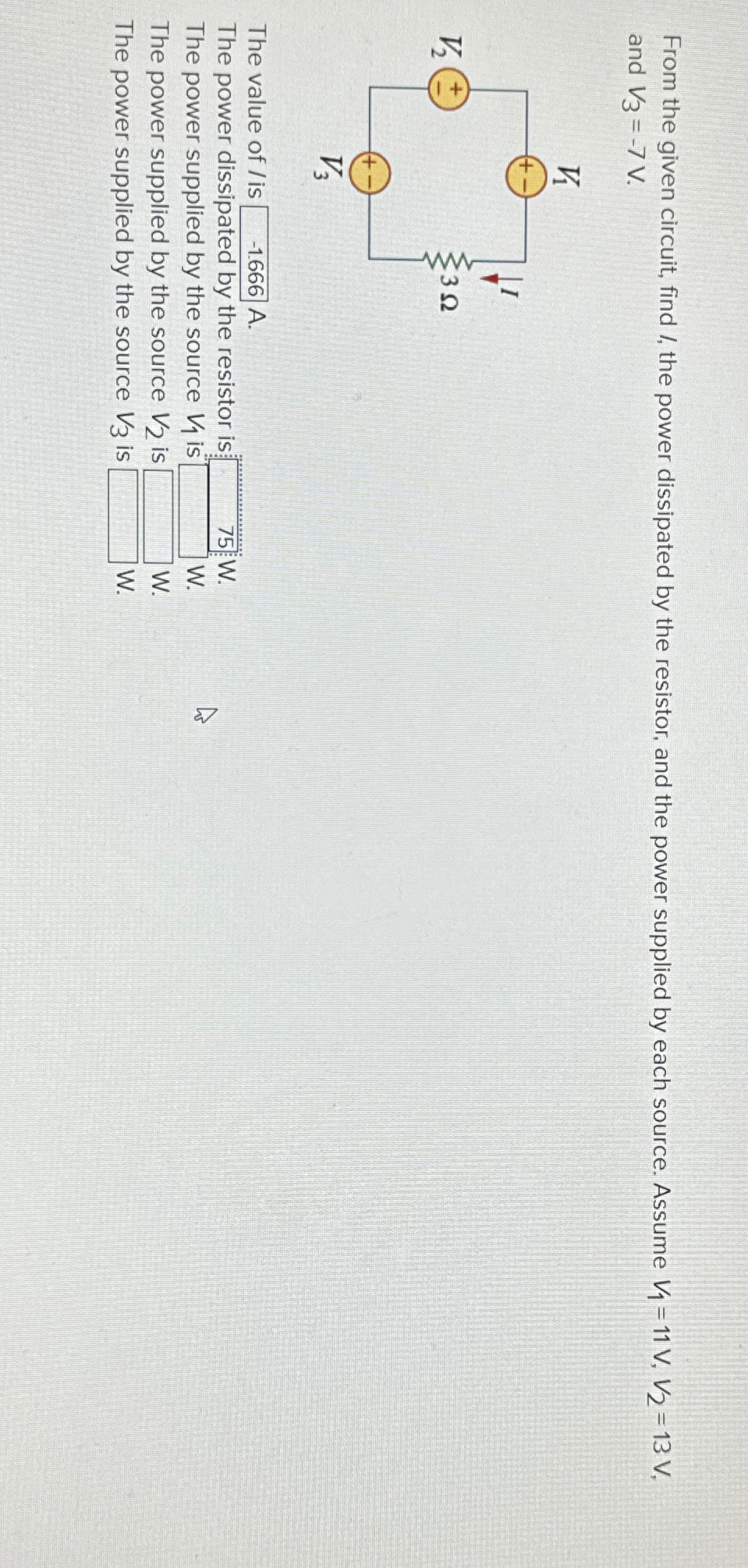 Solved From The Given Circuit, Find L, ﻿the Power Dissipated | Chegg.com