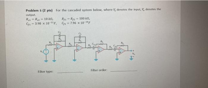 Solved Problem 5 (2 pts) For the cascaded system below, | Chegg.com