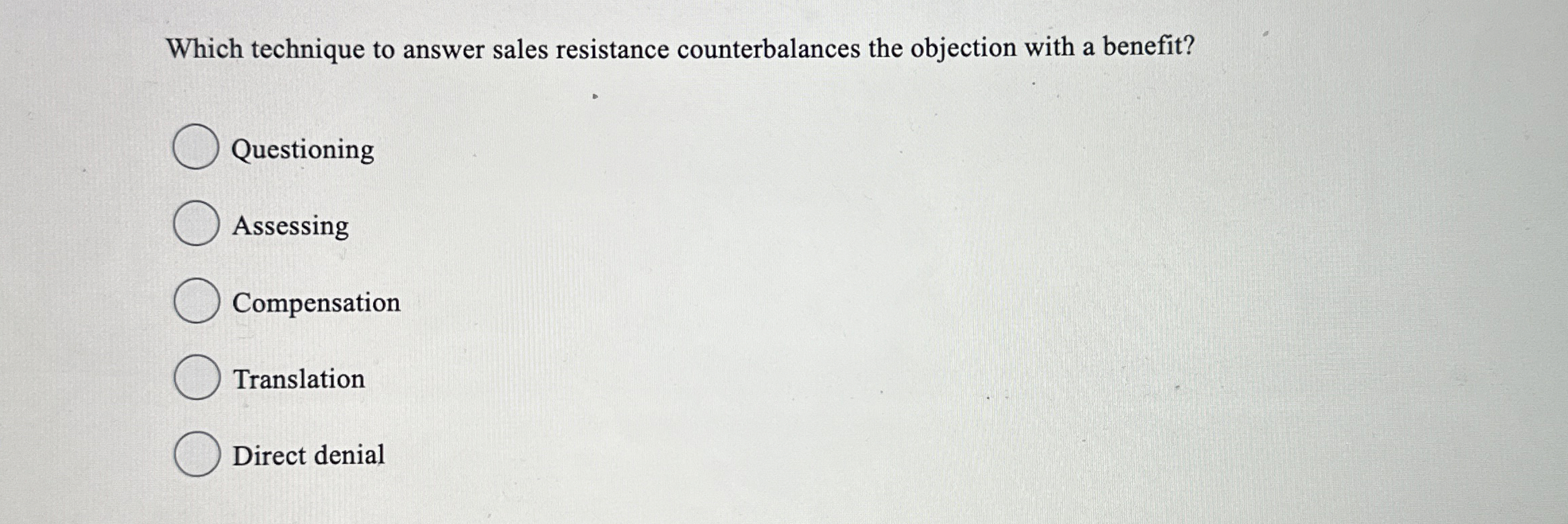 Solved Which technique to answer sales resistance | Chegg.com