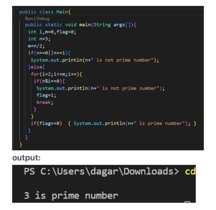 Solved public class Main{ Run | Debug public static void | Chegg.com