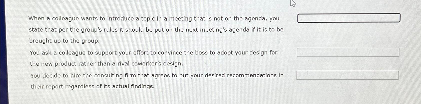 Solved When a colleague wants to introduce a topic in a | Chegg.com